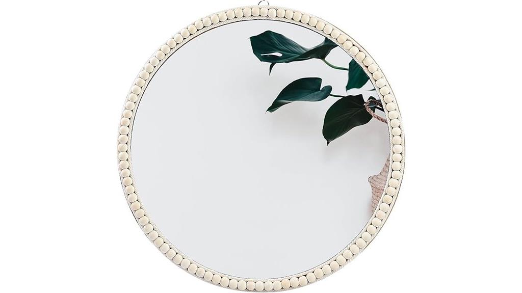 20 inch beaded round mirror