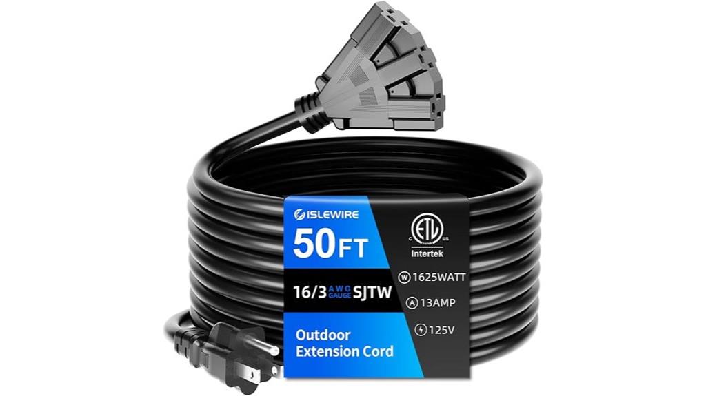 50 foot waterproof extension cord