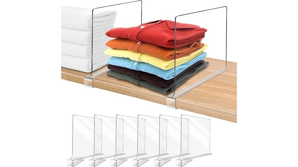 acrylic closet shelf dividers