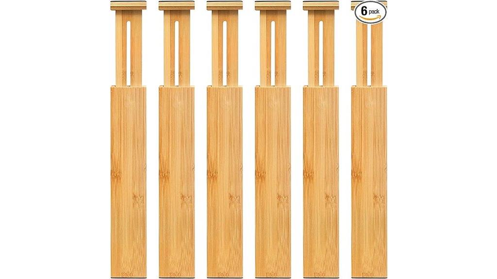adjustable bamboo drawer organizer