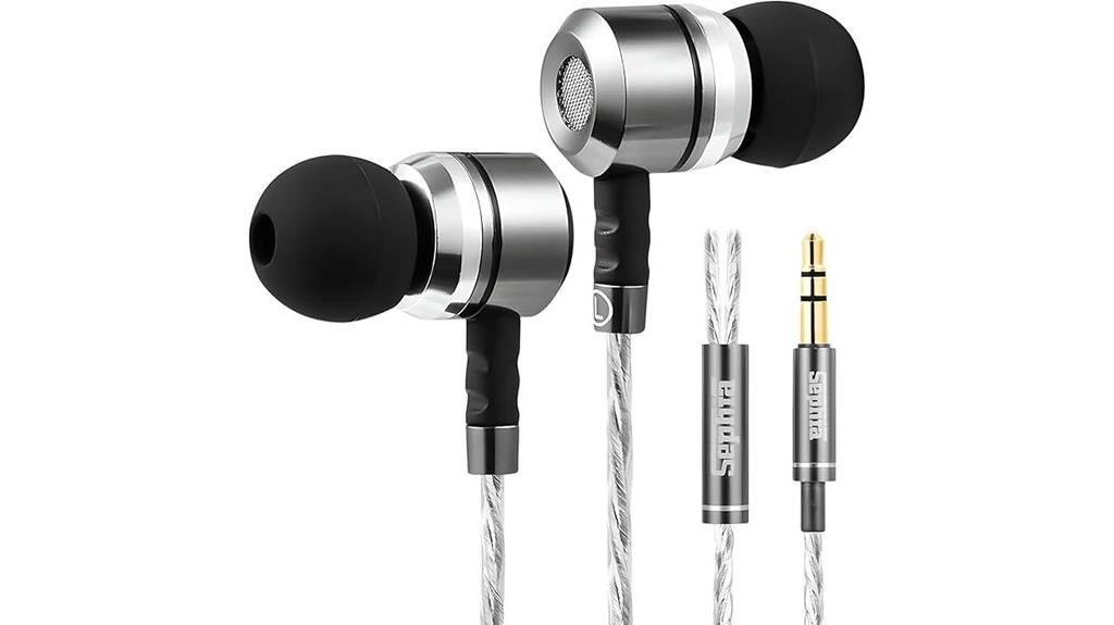 aluminum wired earphones set