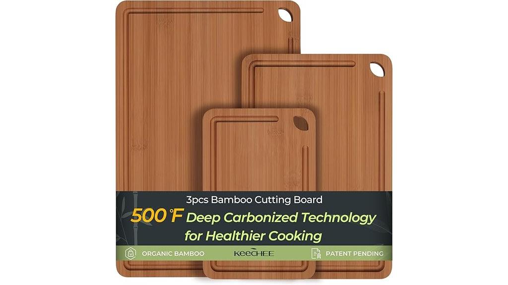 bamboo cutting board with juice grooves