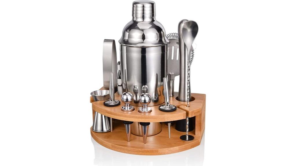 bamboo stand cocktail set