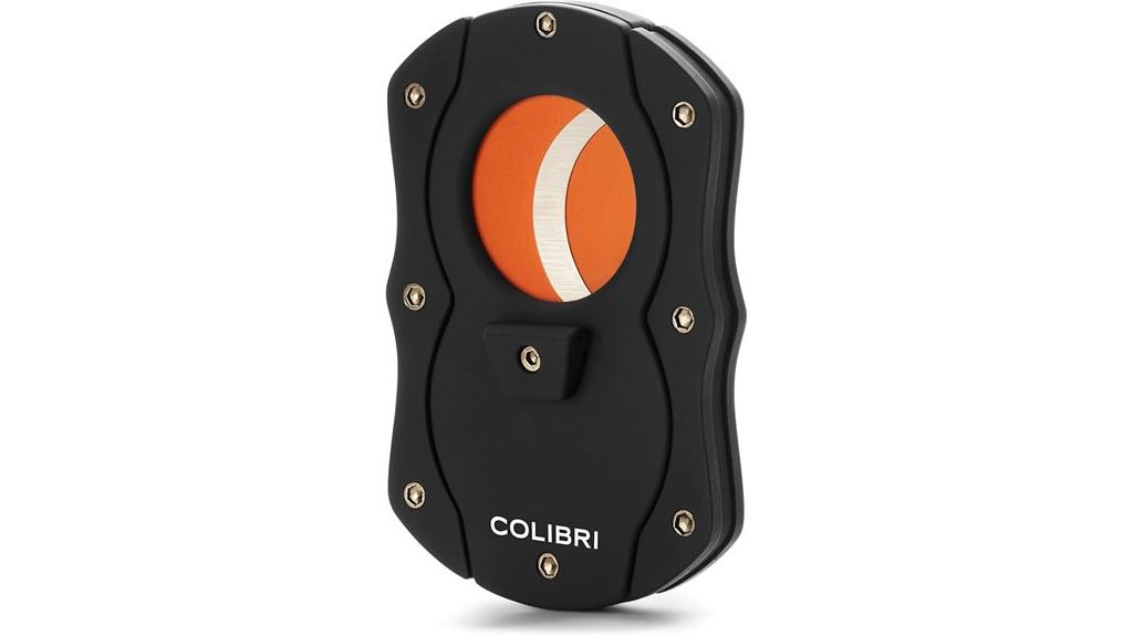black and orange cigar cutter