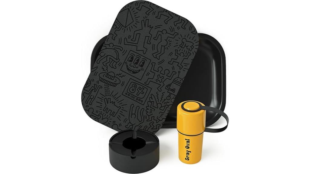 black magnetic rolling tray