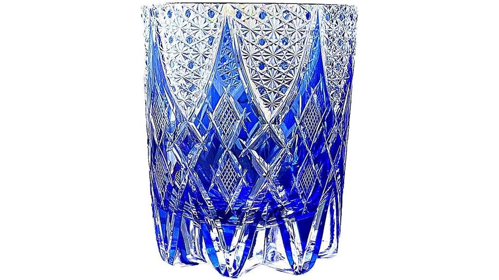 blue handcrafted whiskey glass