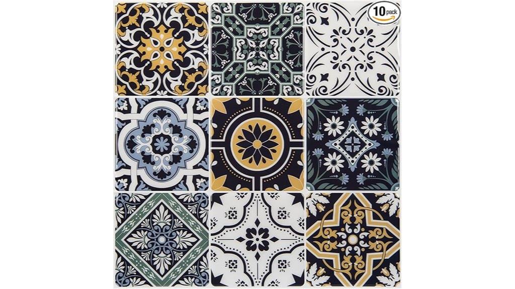 blue moroccan tile stickers
