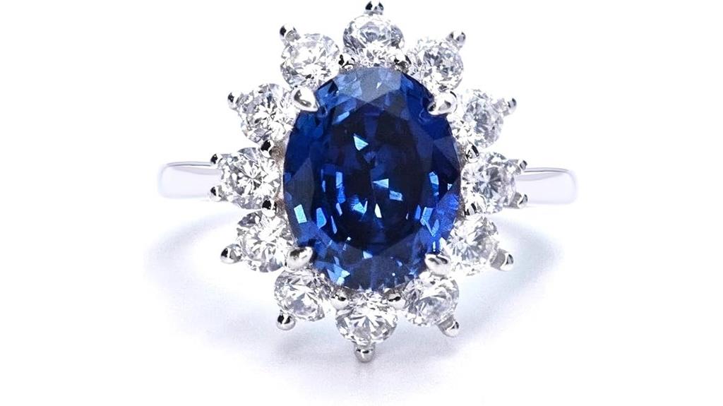 blue sapphire princess ring