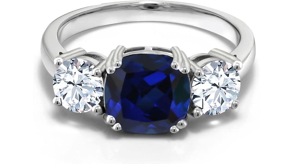 blue simulated sapphire ring