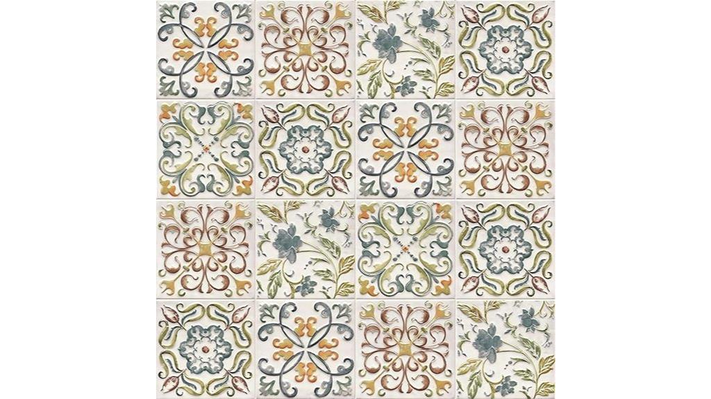 bohemian faux tile wallpaper