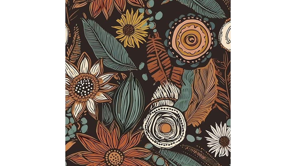 boho floral contact wallpaper