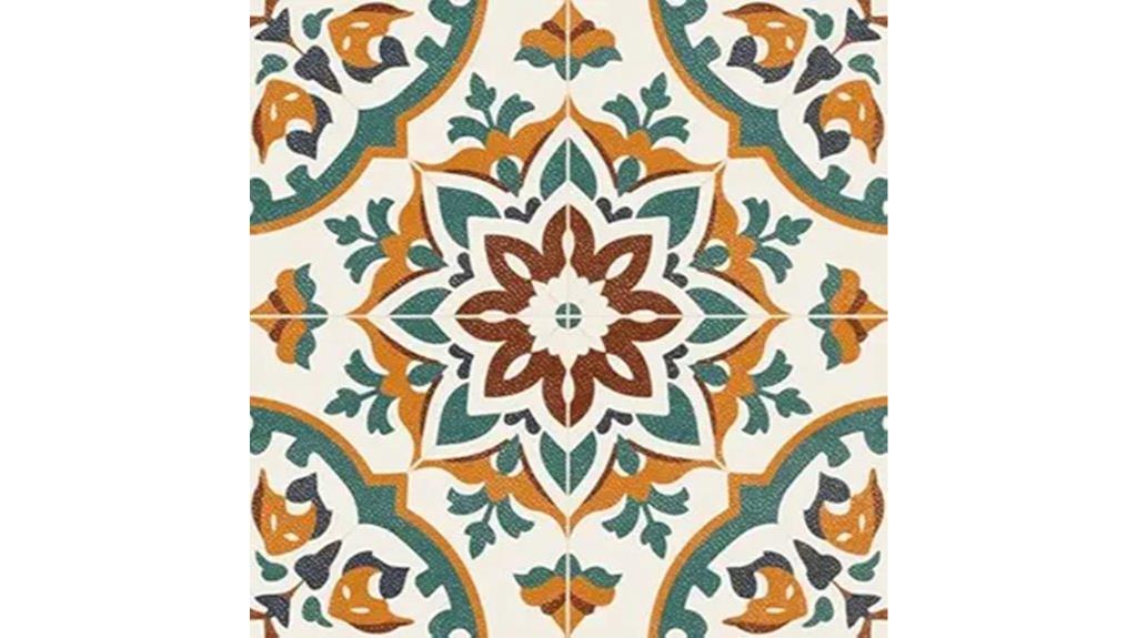 boho floral floor tiles