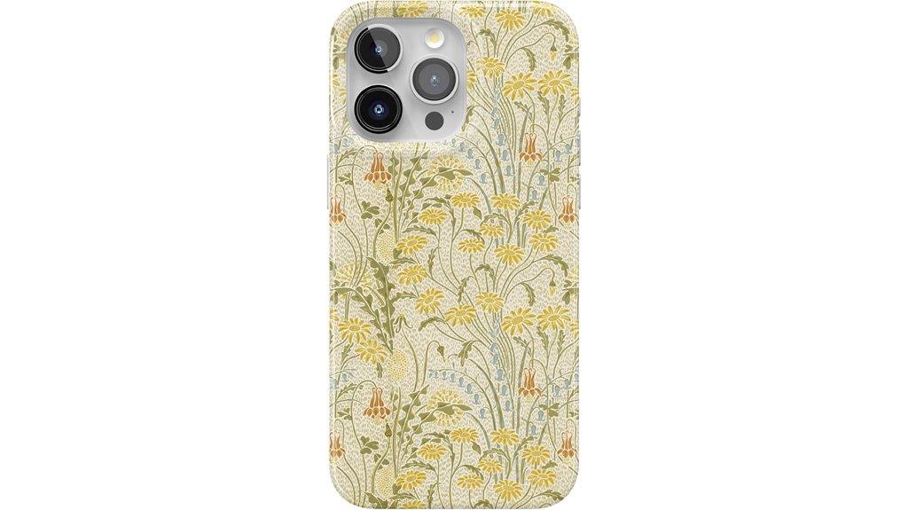 boho floral golden case