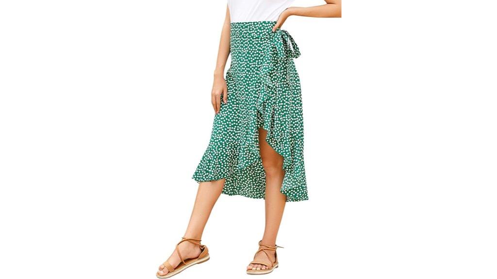 boho floral midi skirt
