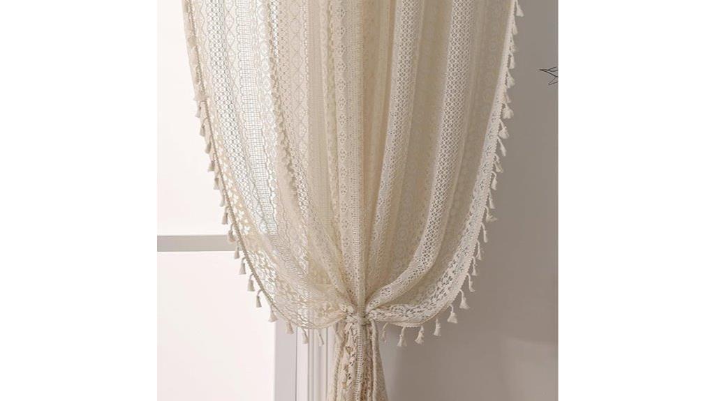 boho lace curtain panels