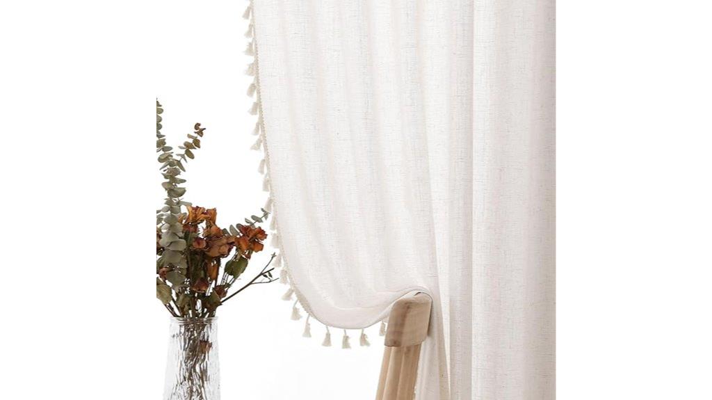 boho linen curtain panels