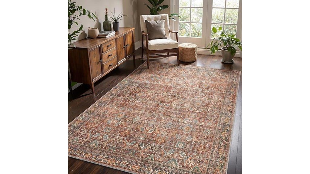 boho machine washable rug