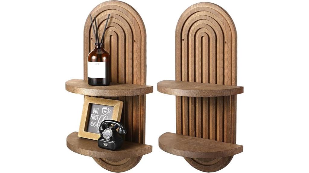 boho rainbow wall shelves