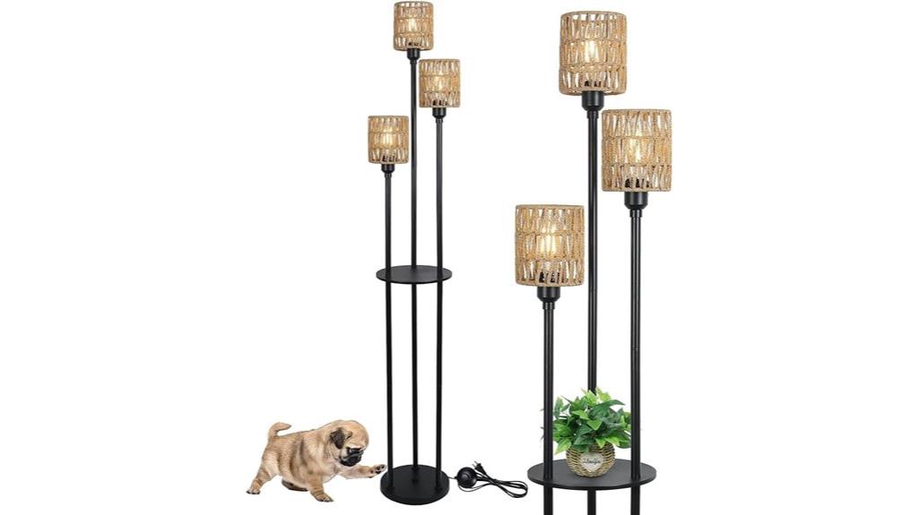 boho shelf floor lamp