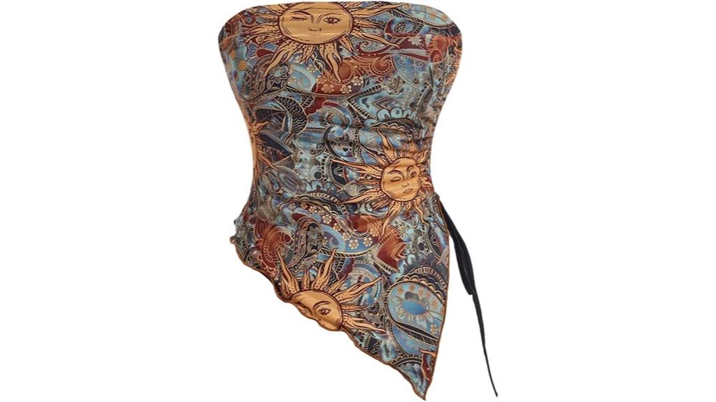 boho strapless crop top