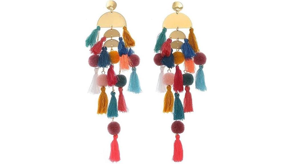 boho tassel dangle earrings