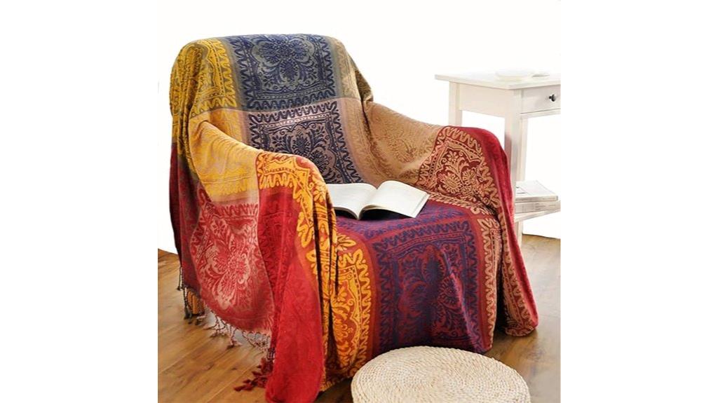 boho tassel throw blanket