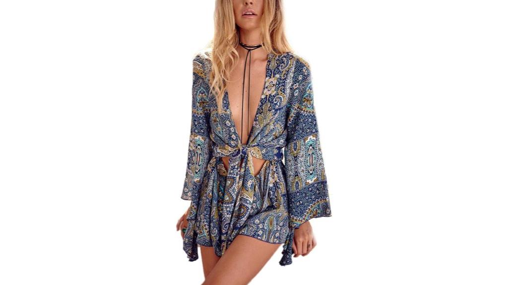 boho v neck romper