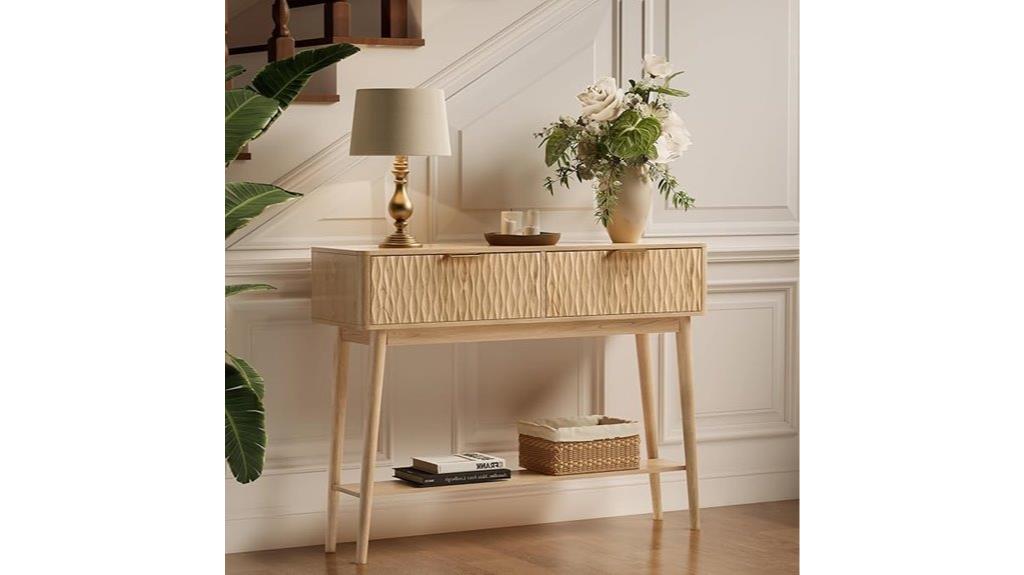 boho wooden entryway table