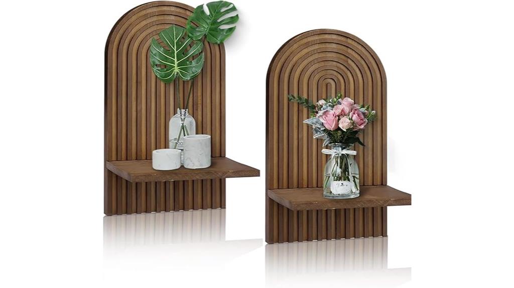 boho wooden wall shelves