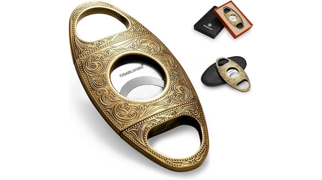 bronze engraved double blade