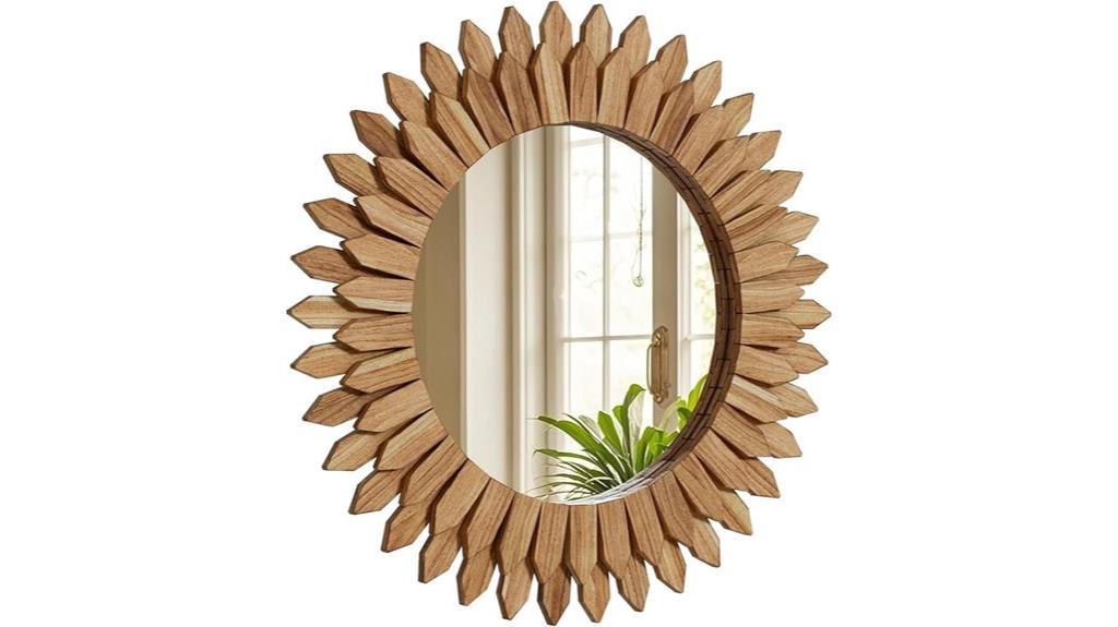 brown boho sunburst mirror