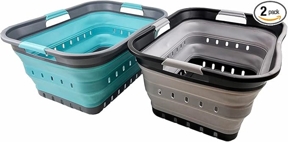 collapsible laundry basket set