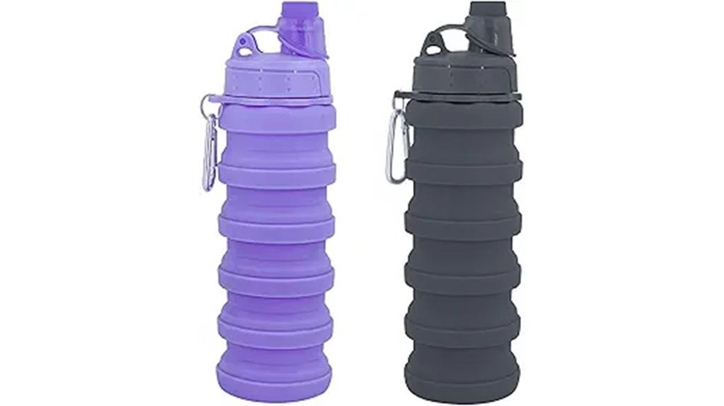collapsible silicone camping bottle