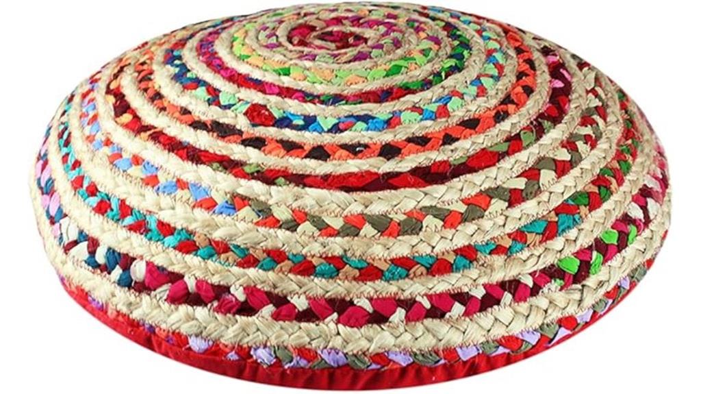 colorful 24 inch jute pillow