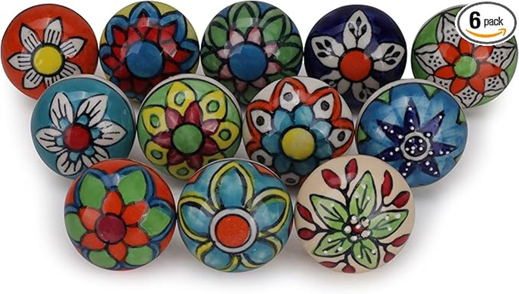 colorful ceramic drawer pulls