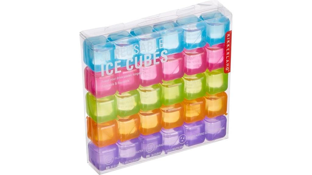 colorful reusable ice cubes