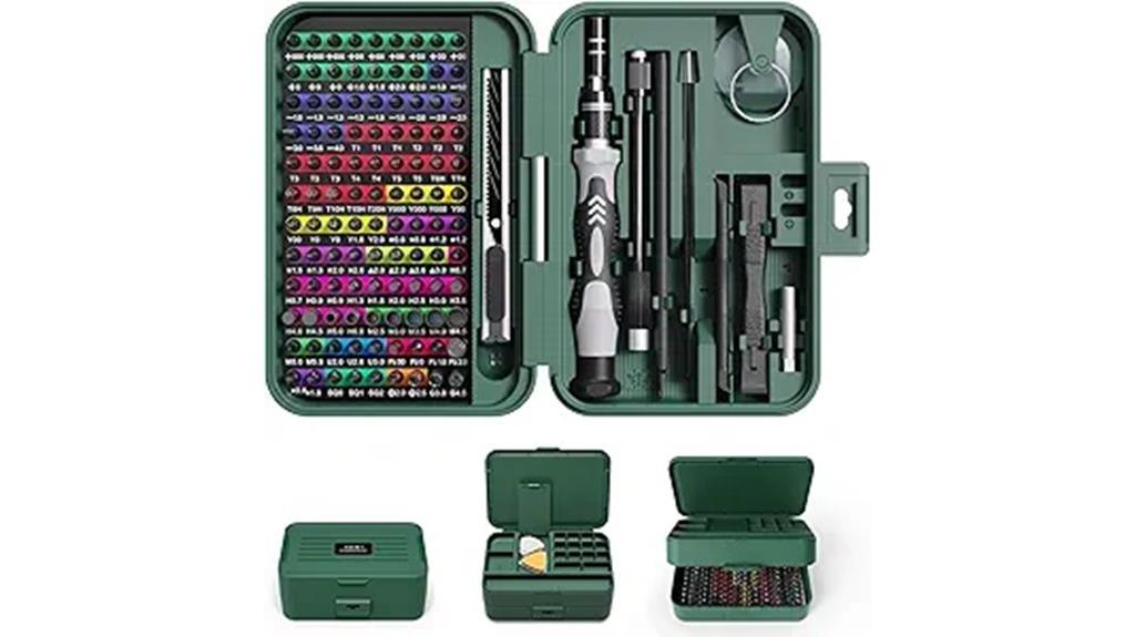 compact 132 bit screwdriver set