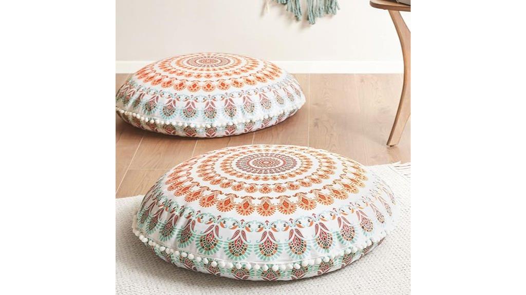coral adult floor pillows