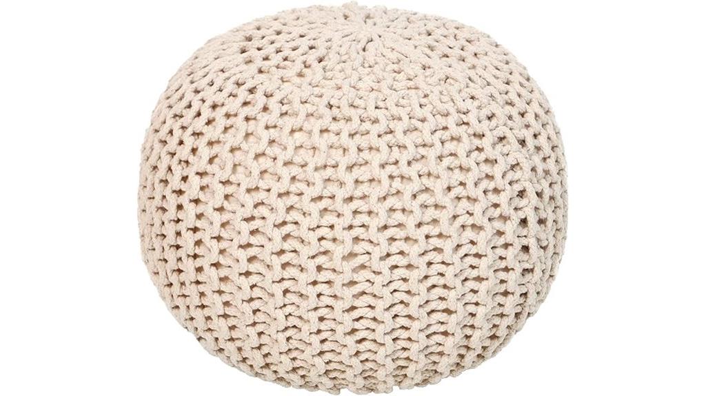 cotton cover round ottoman