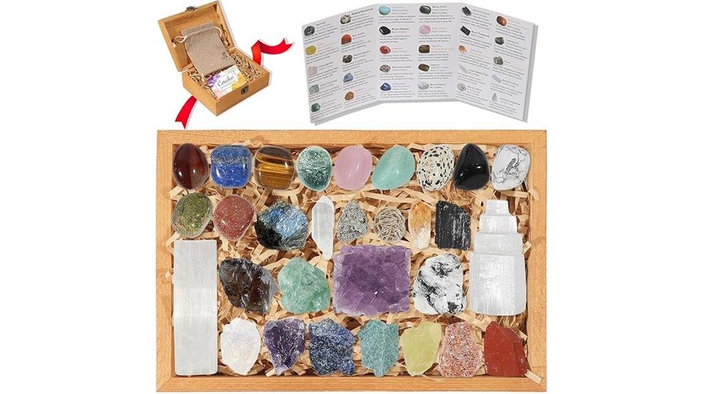 crystal set with chakra stones