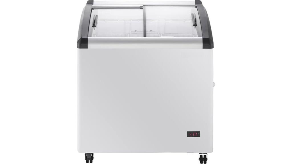 curved glass chest freezer