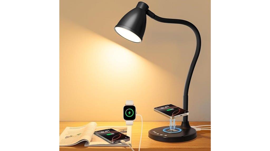 desk lamp with usb c wireless charging