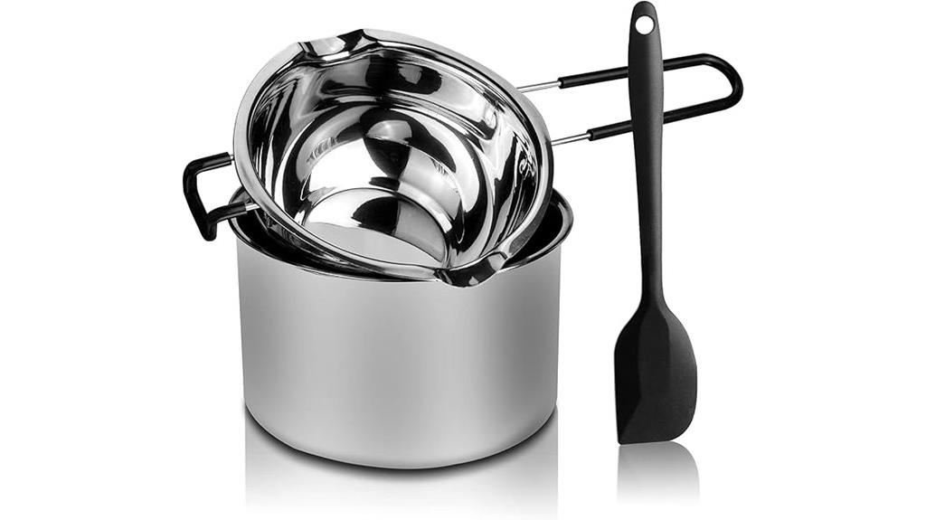 double boiler with spatula