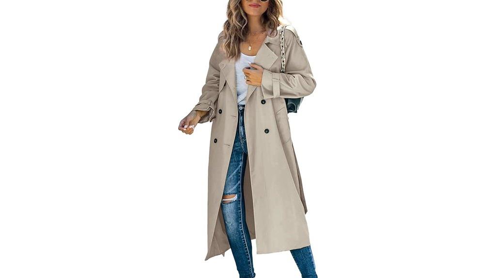 double breasted long trench