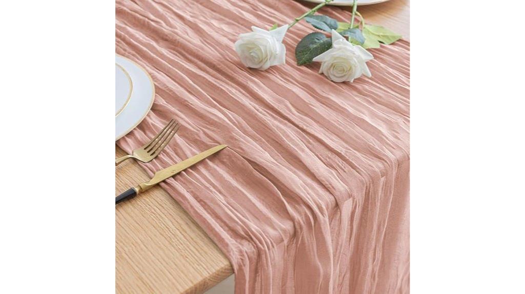 dusty pink table runner