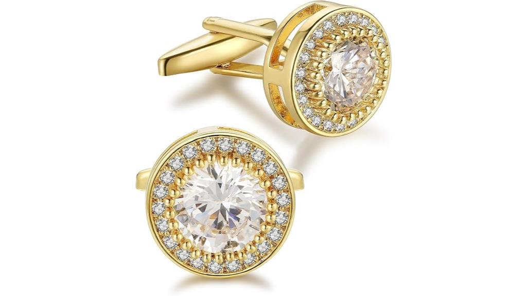 elegant diamond gold cufflinks