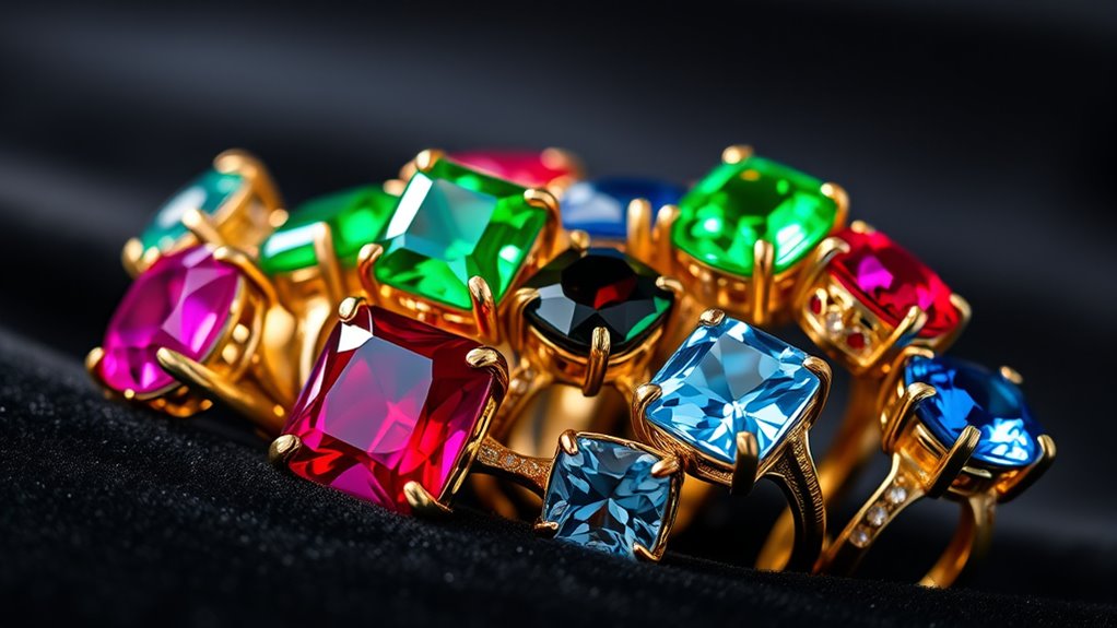 elegant gemstone cocktail rings