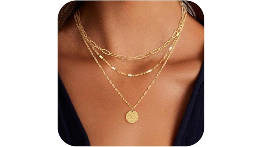 elegant gold layered necklace