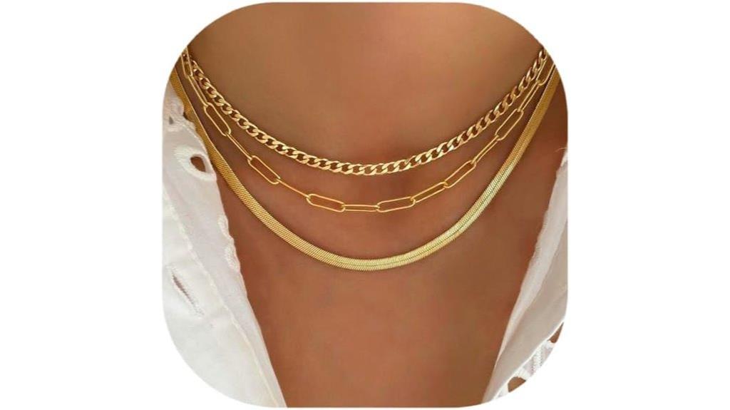 elegant gold necklace layering