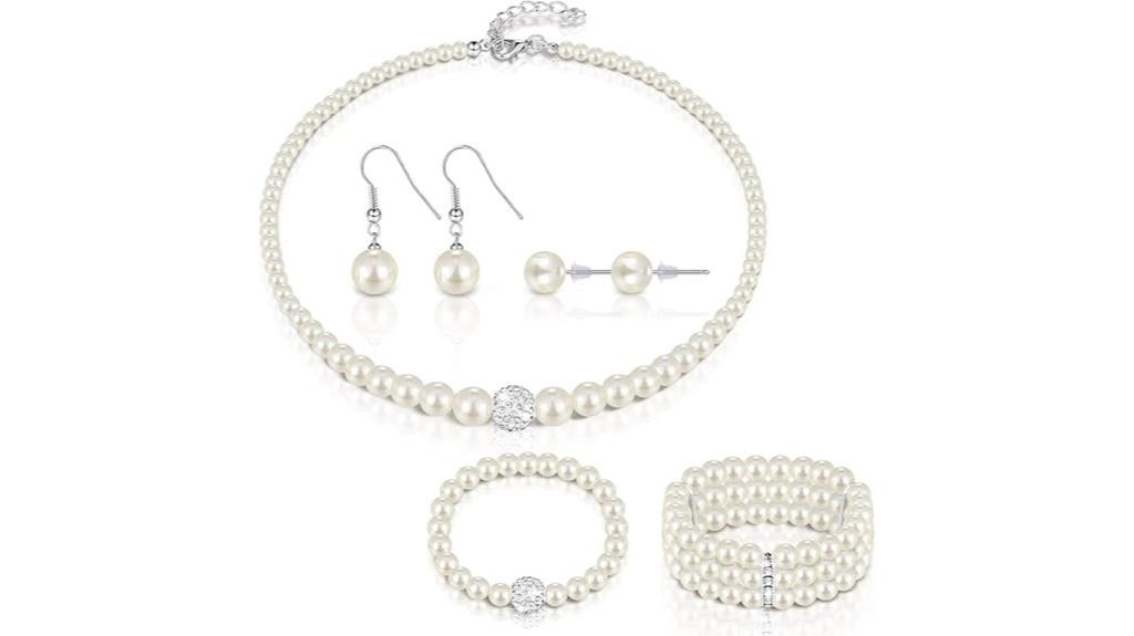 elegant pearl rhinestone jewelry